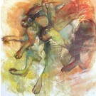 Ose si tu as peur !, de l'artiste Carine Génadry, Tableau, Techniques mixtes sur panneau de bois, Dimension : 24 x 24 pouces de largeur