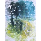 Poussières d'étoiles, de l'artiste Carine Génadry, Tableau, Techniques mixtes sur panneau de bois, Dimension : 30 x 22 pouces de largeur