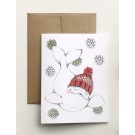 Carte de souhaits 4x5 po, --- Béluga tuque ---, de l'artiste Katrinn Pelletier, dimension : 4.25 x 5.5 pouces largeur, sans texte, avec enveloppe  Vous pouvez inscrire votre message à l'intérieur.  Carte vendue à l'unité