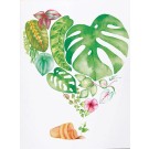 Carte de souhaits 5x4 po, -- Coeur plantes --, de l'artiste Katrinn Pelletier, dimension : 5.5 x 4.25 pouces largeur, sans texte, avec enveloppe Vous pouvez inscrire votre message à l'intérieur. Carte vendue à l'unité