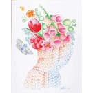 Carte de souhaits 5x4 po, -- Col printanier --, de l'artiste Katrinn Pelletier, dimension : 5.5 x 4.25 pouces largeur, sans texte, avec enveloppe Vous pouvez inscrire votre message à l'intérieur. Carte vendue à l'unité