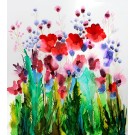 Carte de souhaits 5x5 po, Mon plus grand jardin, de l'artiste Nancy Létourneau, dimension : 5.25 x 5.25 pouces largeur, sans texte, avec enveloppe  Vous pouvez inscrire votre message à l'intérieur.  Carte vendue à l'unité