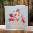 Carte de souhaits 5x5, -- En ce matin d'abondance --, de l'artiste Anne-Marie Villeneuve, dimension : 5.25 x 5.25 pouces largeur, sans texte, avec enveloppe  Vous pouvez inscrire votre message à l'intérieur.  Carte vendue à l'unité