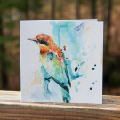Carte de souhaits 5x5, -- Riche de couleurs --, de l'artiste Anne-Marie Villeneuve, dimension : 5.25 x 5.25 pouces largeur, sans texte, avec enveloppe  Vous pouvez inscrire votre message à l'intérieur.  Carte vendue à l'unité