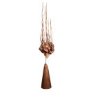 Charge mentale, de l'artiste Christianne Hamel, Sculpture, matière : Merisier et cerisier, Technique : Tournage et taille directe, Création unique, dimension : 38 x 203 x 38 cm