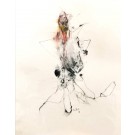 Chine emballée, de l'artiste Benoit Genest Rouillier, Oeuvre sur papier, Techniques mixtes, Création unique, dimension : 13.75 po x 10.5 po de largeur