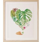Affiche, -- Coeur plantes --, de l'artiste Katrinn Pelletier, Illustration, aquarelle, crayons de couleur, ..., dimension : 10 x 8 po de largeur