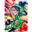 Dame de carreau, de l'artiste Florence Lemay, Tableau, Acrylique sur bois, Création unique, dimension : 40 x 30 po de largeur