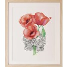 Affiche, -- Doux coquelicots --, de l'artiste Katrinn Pelletier, Illustration, aquarelle, crayons de couleur, ..., dimension : 10 x 8 po de largeur