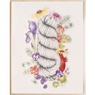 Affiche, -- Écheveau fleuri --, de l'artiste Katrinn Pelletier, Illustration, aquarelle, crayons de couleur, ..., dimension : 16 x 12 de largeur