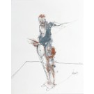 Enrobé vivant, de l'artiste Benoit Genest Rouillier, Oeuvre papier, Acrylique sur papier, Création unique, dimension : 13.75 x 10.5 po de largeur