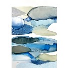 Entre deux temps, de l'artiste Nancy Létourneau, Tableau, Médium encre à l'alcool et mixte média sur papier Nara, Marouflé sur panneau de bois galerie, dimension 36 x 24 pouces de largeur, 