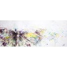 Éphémère, de l'artiste Anne-Marie Villeneuve, Tableau, Mediums mixtes sur toile galerie, Création unique, dimension : 24 x 60 po de largeur