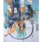 Équinoxe de printemps, de l'artiste Sandy Cunningham, Tableau, Techniques mixtes sur toile, Création unique, dimension : 48 x 40 po de largeur