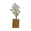 Feuille de chêne, o-4, de l'artiste Danny Perkins, Sculpture, métal et bois, Dimension : 11.5 x 4.5 x 2.5 po