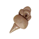 Fleur Bouton grège, vendu séparément, de l'artiste Véronique Martel, dimension : 3 à 4 pouces de longueur, Peut être légèrement différent de la photo présentée, Faisait partie de l'ensemble 'L'épicier du coin ...', Faïence grès pigment émail 