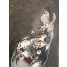 Fleurir pour mieux être, de l'artiste Stéphanie Viens, Technique : Acrylique et collage sur toile, Création unique, Format de l'oeuvre : 48 x 36 pouces de largeur