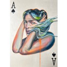 As de pique, de l'artiste Florence Lemay, Tableau, Acrylique sur bois, Création unique, dimension : 40 x 30 po de largeur