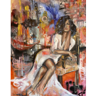 Du jour au lendemain, de l'artiste Florence Lemay, Tableau, Acrylique sur toile, Création unique, dimension : 72 x 54 po de largeur