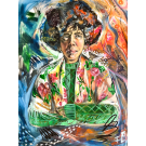 Faiza, de l'artiste Florence Lemay, Tableau, Acrylique sur toile, Création unique, dimension : 48 x 36 po de largeur