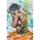 Retour à la maison, de l'artiste Florence Lemay, Tableau, Acrylique sur toile, Création unique, dimension : 36 x 24 po de largeur