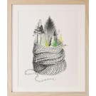 Affiche, -- Forêt laine --, de l'artiste Katrinn Pelletier, Illustration, aquarelle, crayons de couleur, ..., dimension : 16 x 12 de largeur