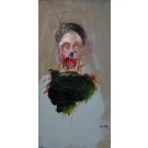 Frustration, de l'artiste Benoit Genest Rouillier, Tableau, Acrylique sur toile, Création unique, dimension : 24 x 12 po de largeur