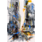 Au fil du temps (t.encadré), de l'artiste Gisèle Boulianne, Tableau, Acrylique sur toile, Création unique, dimension : 36 x 24 po de largeur