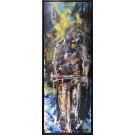 Grand prix (t.encadré), de l'artiste Gisèle Boulianne, Tableau, Acrylique sur toile, Création unique, dimension : 72 x 24 po de largeur