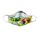 Masque facial lavable, no D Quai de Ste Anne, modèle 'Ma Côte de Beaupré Ste Anne', Ni Vu Ni Cornu, Art portable, 3 tailles M à XL, Fait au Canada