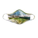 Masque facial lavable, modèle 'Connexion béton', Ni Vu Ni Cornu, Auteure Annie Lévesque, artiste, Art portable, 3 tailles M à XL, Fait au Canada