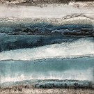 Accalmie V, no 0720 , de l'artiste Isabel Picard, Techniques mixtes sur bois, Création unique, dimension : 16 x 16 po de largeur