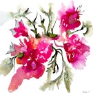 Ivresse, de l'artiste Nancy Létourneau, Tableau, Médium encre à l'alcool, Marouflé sur bois, dimension 20 x 20 pouces de largeur, 