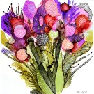 Je pardonne, de l'artiste Nancy Létourneau, Tableau, Médium encre à l'alcool, Marouflé sur bois, dimension 10 x 10 pouces de largeur, 