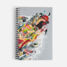 Cahier -- La fureur de vivre --, ligné, de l'artiste Brigitte Galipeau BGALI, dimension : 8.5 x 5.5 pouces largeur, Vendu à l'unité
