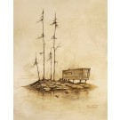 La cabine, affiche, de l'artiste Félix Girard, sur papier Epson « Enhanced Matte, impression avec de l’encre à pigment – qualité archive (ultra chrome), dimension : 18 x 14 pouces de largeur, affiche prête à être encadrée