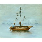 La chaloupe, de l'artiste Félix Girard, sur papier Epson « Enhanced Matte, impression avec de l’encre à pigment – qualité archive (ultra chrome), dimension : 11 x 14 pouces de largeur, affiche prête à être encadrée