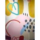 La Piscine : Aux lumières (partie II) Coeur, de l'artiste Zoé Boivin, Tableau, Médium peinture latex sur 2 panneaux de bois, Création unique, dimension 82 haut sur 60 po largeur, vue 1
