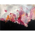 Le drapeau en cernes, de l'artiste Benoit Genest Rouillier, Tableau, Acrylique sur toile, Création unique, dimension : 36 x 48 po de largeur