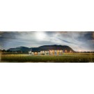 Le vignoble, Éditions de 8, de l'artiste Pascal Normand, Estampe numérique, techniques mixtes, dimension : 20 x 60 po de largeur, disponible sur commande, d'autres formats sont possibles