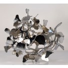 Lepidoptera, de l'artiste Julie Savard, Sculpture, aluminium chromé, Oeuvre inspirée des fonds marins, dimension : 12 x 17 x 17 po  