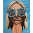 Life in color, de l'artiste Émilie Gosselin, Mixtes sur canevas toile, Tableau accompagné de cristaux swarovs la, Dimension : 30 x 24 po de largeur