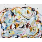 Marée, Série ''Oasis'', de l'artiste Zoé Boivin, Tableau, Médiums mixtes sur toile, Création unique, dimension 32 x 40 pouces de largeur
