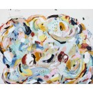 Marée, Série ''Oasis'', de l'artiste Zoé Boivin, Tableau, Médiums mixtes sur toile, Création unique, dimension 32 x 40 pouces de largeur