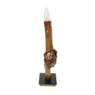 Matassin, de l'artiste Christianne Hamel, Sculpture, matière : Érable - Métal - Verre - Résine - Cuivre, Technique : Taille directe, Création unique, dimension : 25 x 100 x 25 cm