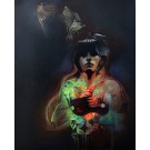 3 fois passera, de l'artiste Marie Chantal Le Breton, Tableau, Médiums mixtes sur papier, encadré, Création unique, dimension : 30 x 24 po de largeur