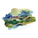 My Island Home, de l'artiste Nancy Létourneau, Tableau, Médium encre à l'alcool, sur toile galerie, dimension 40 x 48 pouces de largeur,
