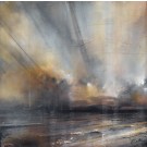 Mythique 17, no 0166 -- A--, de l'artiste Yan Laboissonnière, Techniques mixtes sur bois , Création unique, dimension : 16 x 16 po de largeur