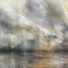 Mythique 16, no 0165 -- A --, de l'artiste Yan Laboissonnière, Techniques mixtes sur bois , Création unique, dimension : 16 x 16 po de largeur