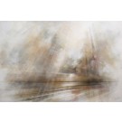 Horizon I, #0208, de l'artiste Yan Laboissonnière, Techniques mixtes sur bois, Création unique, Format de l'oeuvre : 40 x 60 pouces de largeur